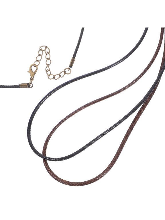 50 Pieces Waxed Polyester Necklace Cords with Clasps for Jewelry Making, Pendant String, Craft Supplies and Projects