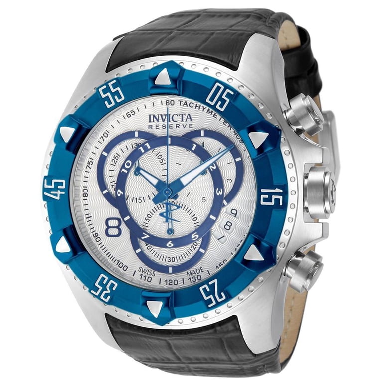 Invicta Blue Leather Strap Silver Watch Invicta Men main image 3