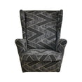 thumbnail image 1 of Abbracc Housse de Chaise Antidérapante Wingback Lavable Moderne Réutilisable 1 Place Polyester Stretch Noir Gris, 1 of 9