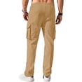 thumbnail image 4 of New Cargo Pants Mens Multi-Pockets Workwear SweatPants Outdoor Casual Straight Trousers Summer Lightweight Versatile Street Pant Camel L, 4 of 4
