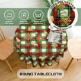 thumbnail image 4 of Eikione Christmas Tablecloth Round 60 Inch, Red-and-Green Checked Table-Cloth Reindeer Snowflake, Wipeable Table Cover for Picnic Party, 4 of 5