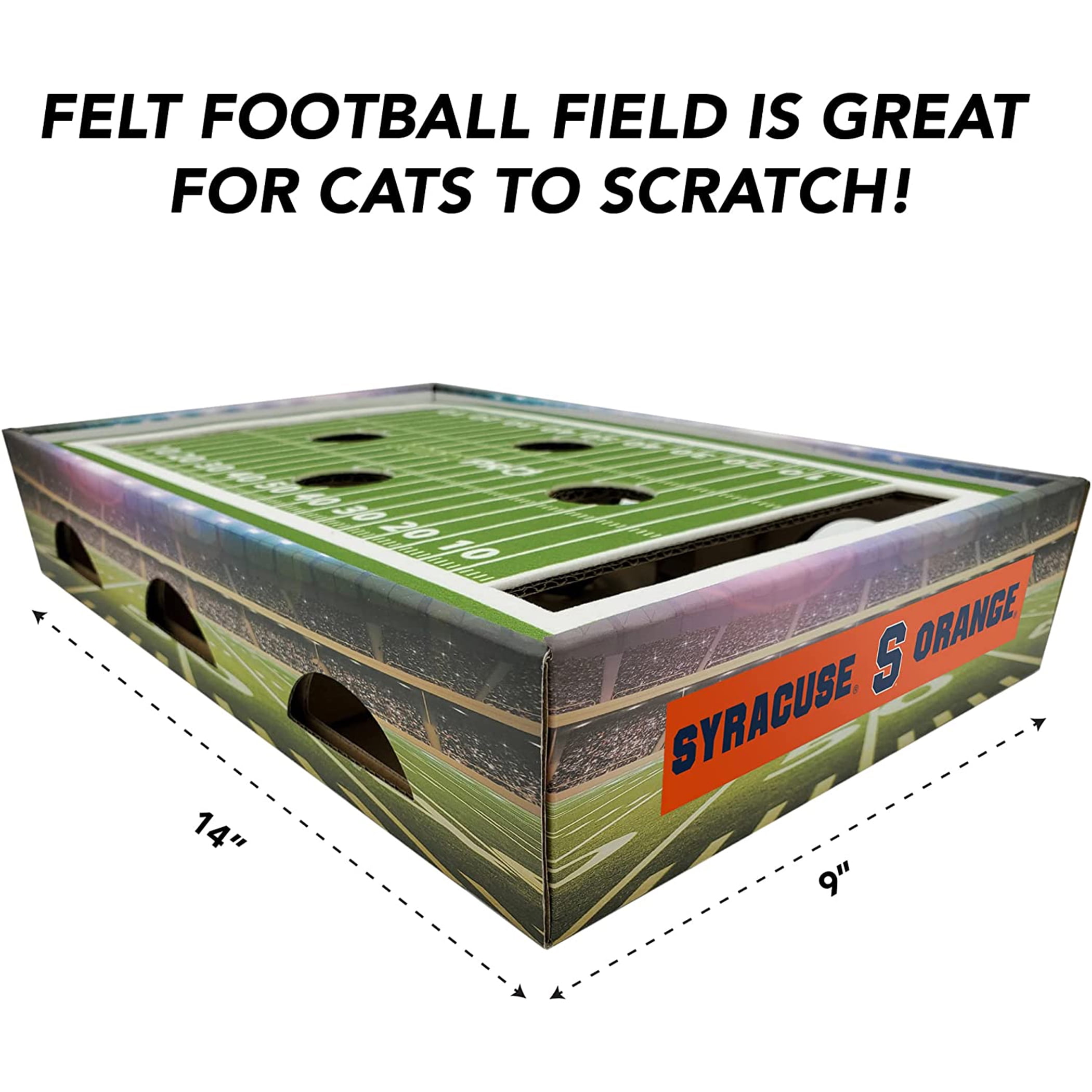 Pets First NCAA Cat Scratcher Box Football Field Designed Cat Scratcher & Lounge