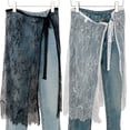 thumbnail image 6 of Women Korean Eyelash Lace Layering Long Skirt Hip Scarf with Tie Up Vintage Flower Lace Hip Covering Apron Skirts, 6 of 9