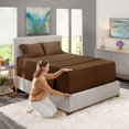thumbnail image 1 of Extra Deep Pocket 4-Piece Bed Sheets Set , 18"-24" Super Deep Fitted Sheet, Fits High Profile Mattresses with Toppers, Hotel Luxury Soft Double Brushed Microfiber, Hypoallergenic - Full, Chocolate, 1 of 7
