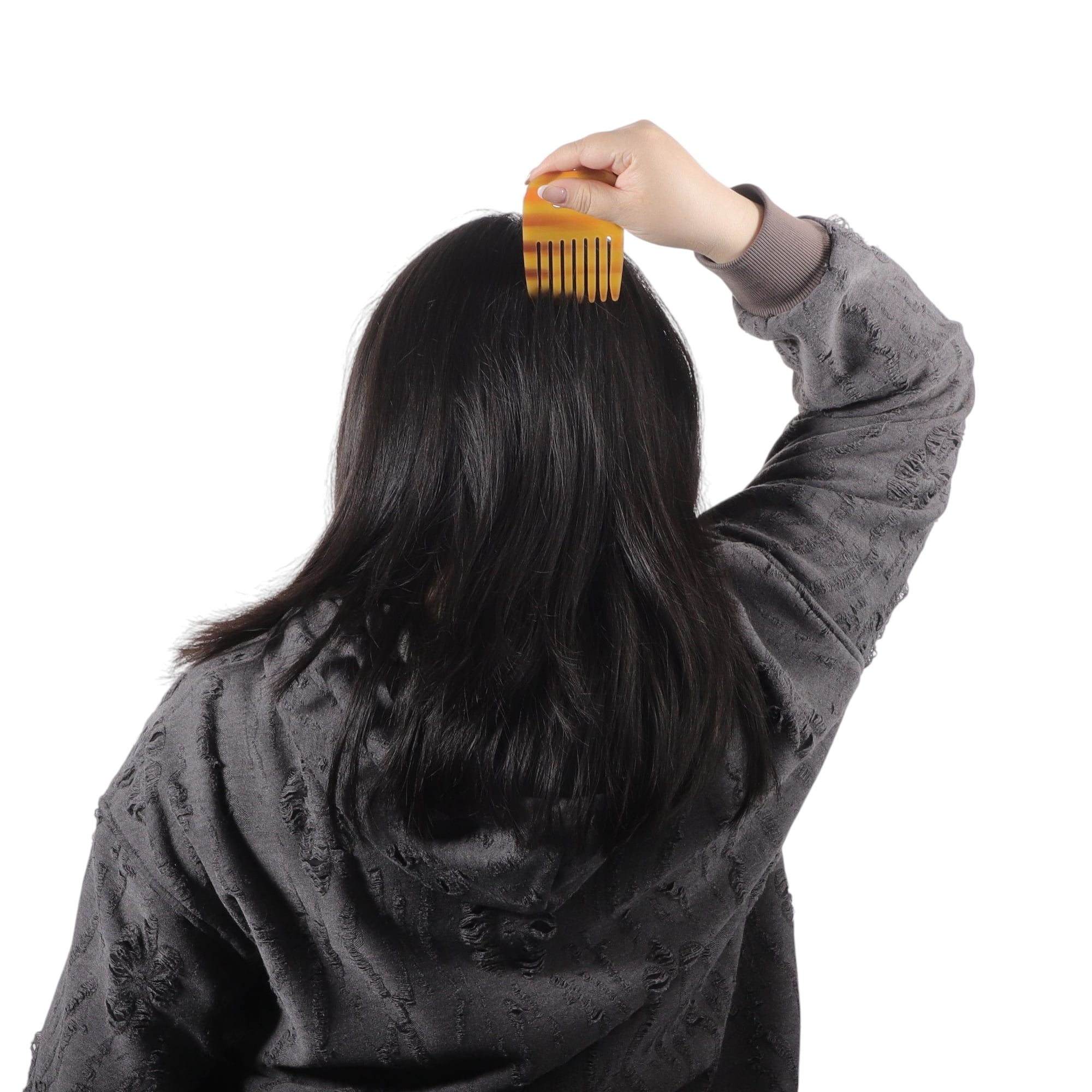 Unique Bargains 1 Piece Women Durable Vintage Acetate Comb for Curly Hair Amber