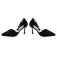 thumbnail image 1 of Zapatos de tacón para mujer, con lazo en el tobillo, sandalias de tacón fino, puntera puntiaguda, cómodos para fiesta de boda, 1 of 8