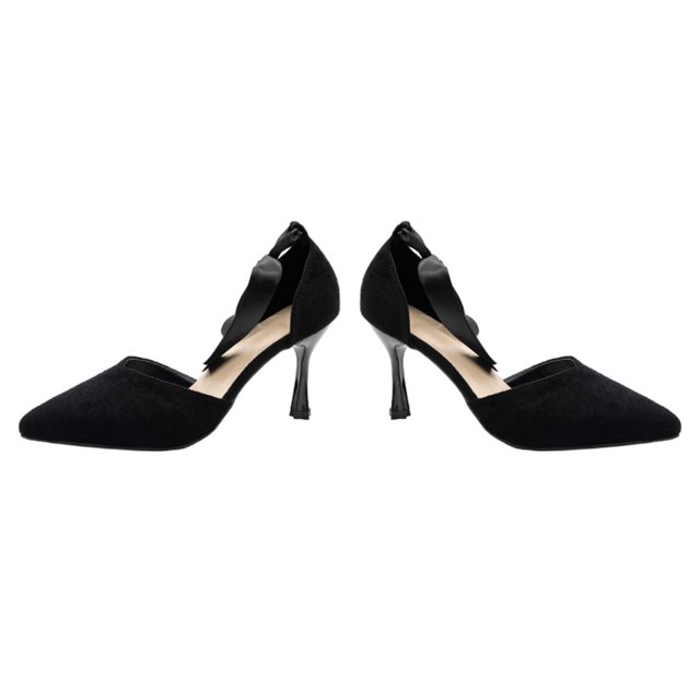 Zapatos de tacón para mujer, con lazo en el tobillo, sandalias de tacón fino, puntera puntiaguda, cómodos para fiesta de boda