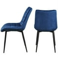 thumbnail image 3 of Alexent 2PCS Modern Dining Chair, Velvet Upholstered Dining Chair with Heavy Duty Metal Feet for Dining Room, Living Room, Bedroom, Blue, 3 of 10