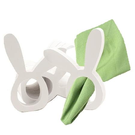 

Hfyihgf Easter Bunny Napkins Rings Wood Rabbit Ear Napkin Rings Buckles for Easte
