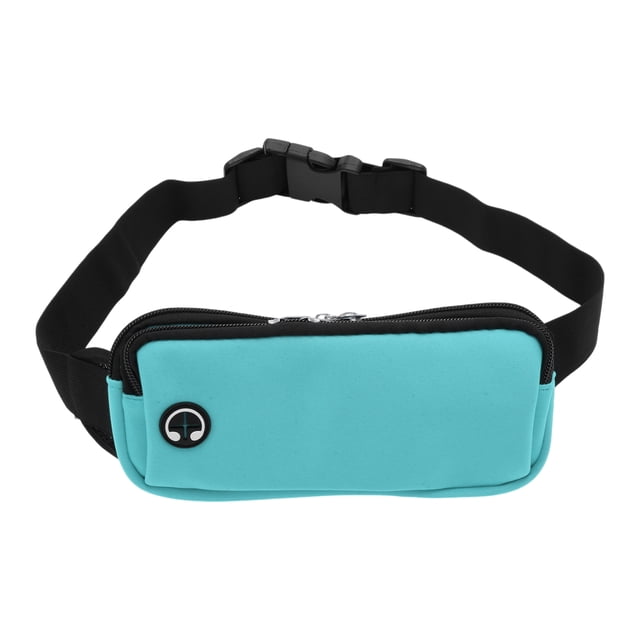 Unique Bargains 1 Pc Durable Zipper Running Waist Pack for Hiking Gym EVA Azul Cielo