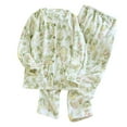 thumbnail image 2 of uublik Pajama Sets Women Soft Comfy Fleece Pjs Pullover Pants Loose 2 Piece Sleepwear Green, 2 of 3