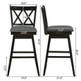 thumbnail image 2 of Gymax Set of 4 Barstools Swivel Bar Height Chairs with Rubber Wood Legs Black, 2 of 10