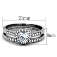 thumbnail image 2 of High polished (no plating) Stainless Steel Ring with AAA Grade CZ in Clear for Women Clear Stone Color Style TK1W161 Size 9, 2 of 4