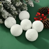 Costeam 12pc White Christmas Ball Ornaments for Farmhouse Tree Holiday Xmas Decorations, Large Shatterproof Plastic Glitter Snow Balls 4/6/8cm 2025 New