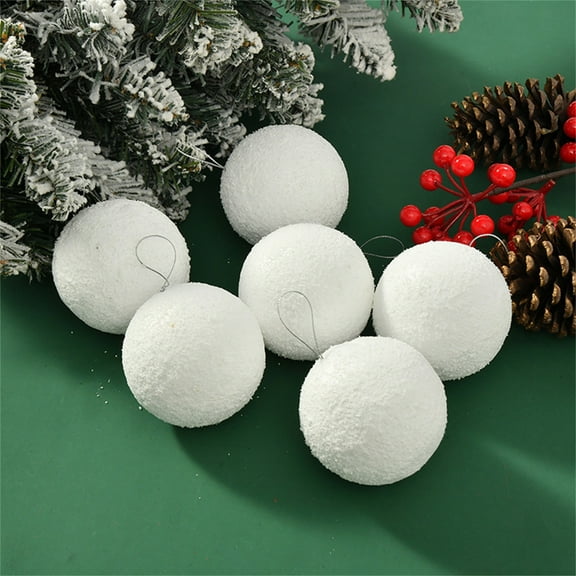 Harlier White Christmas Ball Decorations Hanging Ornament, 12 PCS Shatterproof Christmas Tree Balls Baubles Party Xmas Tree Decorations Hanging Ornament Decor, 1.57/2.36/3.14Inch