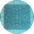 thumbnail image 1 of Ahgly Company Indoor Round Oriental Light Blue Industrial Area Rugs, 8' Round, 1 of 4