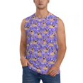 thumbnail image 2 of Goofa Pugs and Flowers Printed Men's Sleeveless T-Shirt - Athletic Gym Workout Tank Top for Men - Moisture-Wicking, UPF 30+ Quick-Dry Muscle Tee-Medium, 2 of 8
