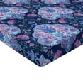 thumbnail image 4 of Ambesonne Psychedelic Fitted Sheet, Oriental Leafy Design, Twin Size, Dark Lavender Fuchsia, 4 of 5