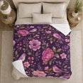 thumbnail image 5 of Charming Floral Songbird Garden Watercolor, Festive Holiday Scene, Warm Flannel Blanket for Living Room and Reading Nook, Art Lovers Friendship Gift, Festive Home Decor, 5 of 9