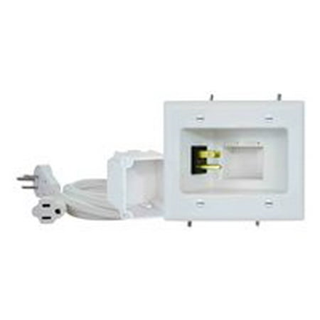 DataComm Electronics - Recessed Pro-Power Kit with Straight Blade Inlet - White