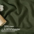 thumbnail image 3 of Cortinas LAMIT de lino, 86 x 76 cm, semitransparente, color verde oliva, 2 paneles, 3 of 9