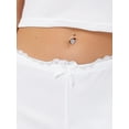 thumbnail image 5 of DARING DIVA Cotton Pajama Lace Trim Short Sleeve Top Lounge Set L White, 5 of 6