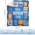 thumbnail image 4 of LHSHID Nephew Gifts from Auntie Fathers Day Nephew Gifts Gifts for Nephew Birthday Gifts for Nephew Best Nephew Ever Gifts Nephew Christmas Graduation Gifts Blanket 60"x80", 4 of 6