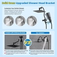 thumbnail image 2 of All Metal Shower Head ‘‘ High Pressure Rainfall Shower Head Showerhead Combo/Handheld Shower Wand ‘‘ Adjustable Curved Shower Extension Arm ‘‘ Hose Shower Head Holders Chrom, 2 of 8