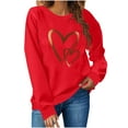 thumbnail image 7 of ICHUANYI Women's Valentines Sweatshirt Women Love Heart Print Casual Long Sleeve Shirts Valentine Hoodless sweatshirt Pullover Blouse Tops, 7 of 7
