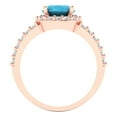 thumbnail image 4 of 2.78ct oval cut turquoise 18k rose gold halo Bridal Wedding Engagement Promise Anniversary Ring for Women size 7.25, 4 of 7