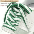 thumbnail image 3 of 1 Pairs 3/5” wide flat shoe laces for sneakers 9 Colors thick fat braided shoelaces athletic in 2 Different Lengths, 3 of 7