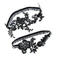 thumbnail image 2 of simhoa 2Pcs Bridal Garters Wedding Garter Set Costume Thigh Rings Elastic Hand Sewn Leg black, 2 of 7