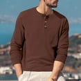 thumbnail image 5 of Resicozy Men's Henley Shirts Long Sleeve T-Shirts Casual Fashion Pullover Shirt Soft Stretch Basic Tee Fall Top Brown 3XL, 5 of 7