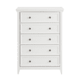 thumbnail image 5 of Tcbosik Dresser with 5 Storage Drawers, 44" Tall Chest of Drawers, Closet Organizer for Bedroom, Living Room, White, 5 of 7