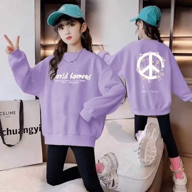 Sudadera con estilo para mujer y niño, colección Primavera/otoño 2023, ropa informal de nuevo estilo, Top para niñas y bebés