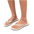 thumbnail image 4 of Narveanno Slim Flip Flops for Women, Ladies Shower Slippers Flat Sandals for Summer Bathroom Beach Pool, Lightweight Basic Thongs Rubber Soft Slide Slip-on Shoes Beige 6.5, 4 of 6