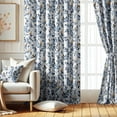 thumbnail image 2 of Vargottam Printed Blackout Curtains - Blue Bird Pattern, Set of 2 Panels, 42 x 72 Inches - Room Darkening, Thermal Insulated Window/Door Drapes with Grommets, 2 of 9