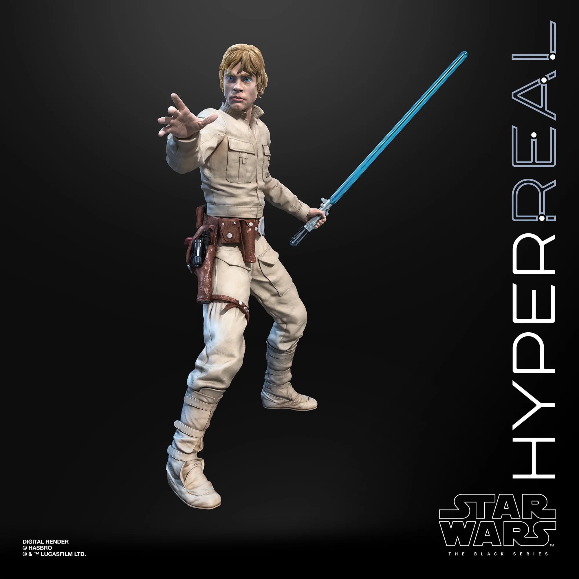 Star Wars the Black Series Hyperreal Luke Skywalker Action Figure, Accessories