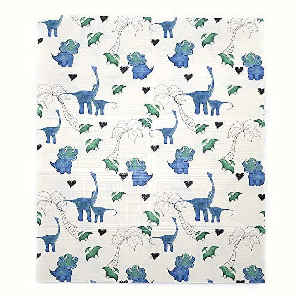 Jumpoff Jo Large Waterproof Foam Padded Play Mat for Infants, Babies, Toddlers, 8+ Months for Play & Tummy Time 76 in. x 58 in. Double-Sided Design: Tiny Dinos Pink & Blue