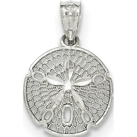 Sand Dollar Filigree Leslies Fine Jewelry Designer 14k White Gold Polished Filigree Sand Dollar Pendant Gift ()