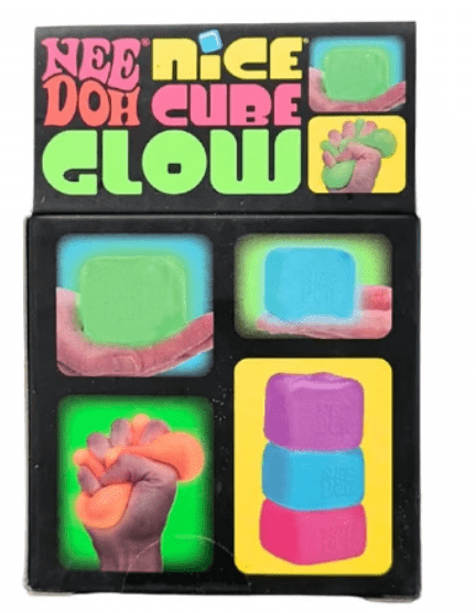 Nee Doh Glow Cube GREEN, 1 PC