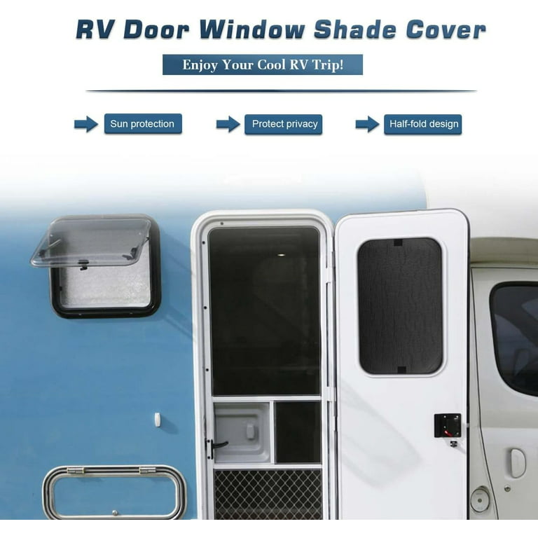 RV Door Window Shade Cover Sun Blackout Fabric for Camper Privacy Entrance  16