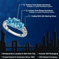 thumbnail image 2 of Gem Stone King 925 Sterling Silver Swiss Blue Topaz Filigree Style 3 Stone Ring for Women (2.40 Cttw, Oval 8X6MM and 6X4MM) (Size 5), 2 of 6
