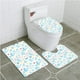 thumbnail image 1 of ABPHQTO Inicio Varios grandes y pequeños Gotas de lluvia intensa Arte gráfico de chubasco fluido Juego de alfombras de baño de 3 piezas Alfombra de baño Alfombra de contorno y tapa de inodoro, 1 of 2