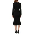 thumbnail image 3 of INSPIRE CHIC Women's Square Neck Dress Wedding Guest Long Sleeve Formal Cocktail Elegant Midi Fishtail Dresses S Black, 3 of 6