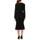 thumbnail image 3 of Vestido de cuello cuadrado para mujer INSPIRE CHIC, vestido formal de cóctel elegante de manga larga, midi con cola de pez, color negro, ideal para invitadas de boda, 3 of 6