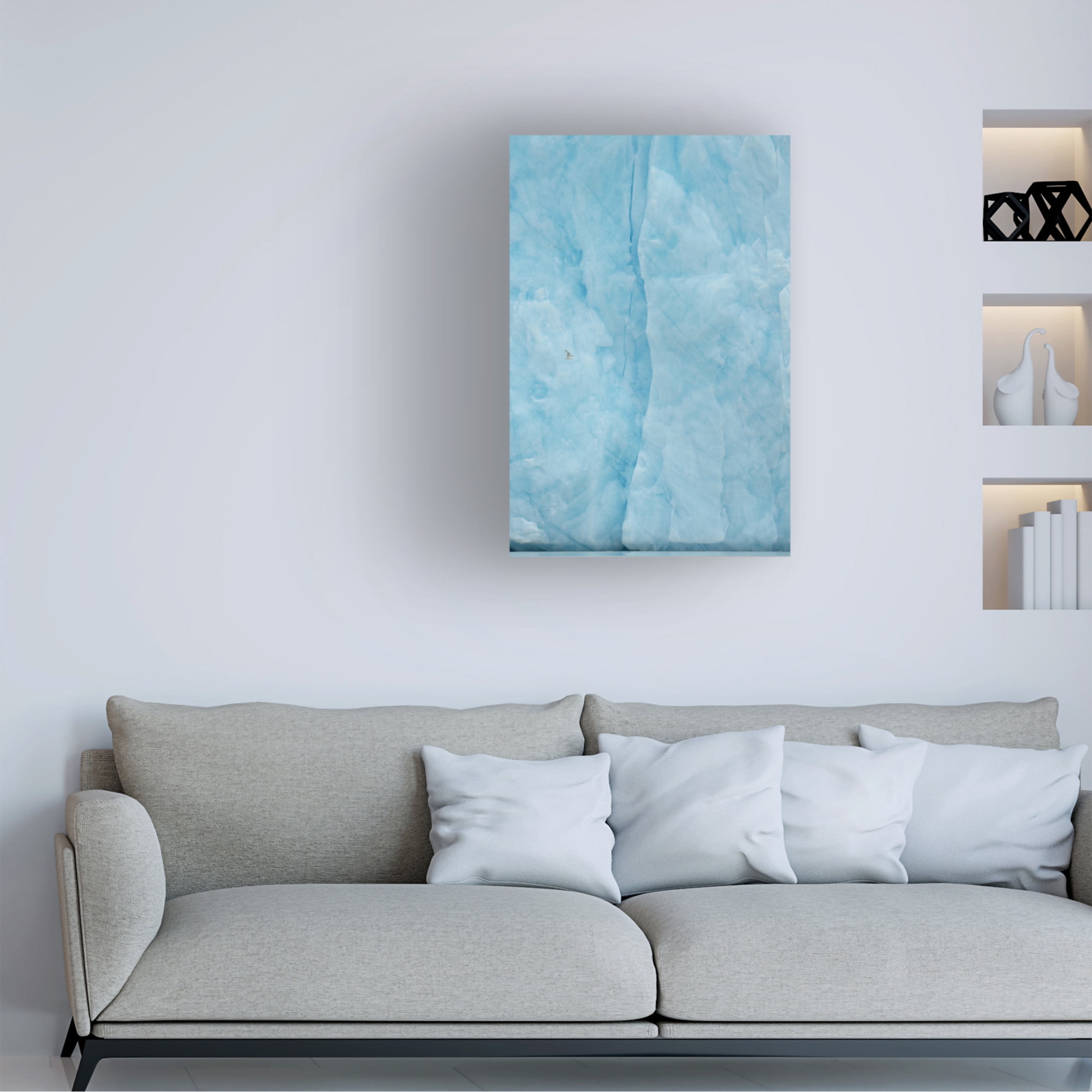 Canvas Wall Art - Yves Adams 'Kittiwake Flying Into The Blue' Wall Art for Living Room, Bedroom, or Office D?cor by Trademark Fine Art - 30 x 47 Inches