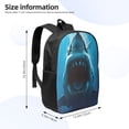 thumbnail image 2 of Salouo Open-Mouthed Shark Print Travel Laptop Backpack,17Inch Casual Bag with Side Pockets for Men & Women Stylish Daypack for Weekender/Business/Hiking-One Size, 2 of 6