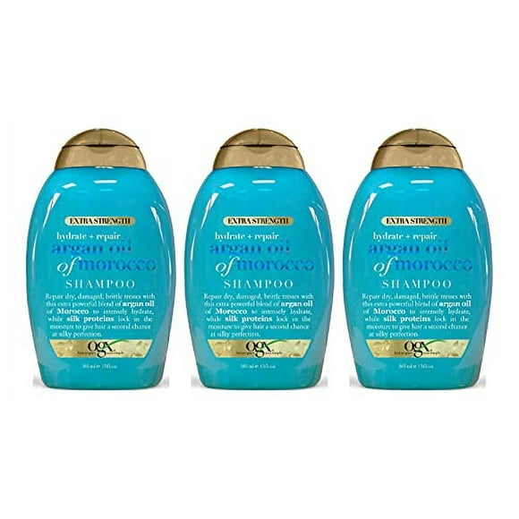 Ogx Shampoo Argan Oil Of Morocco Extra Strength 13 Ounce (384Ml) (3 Pack)