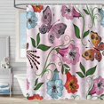 thumbnail image 1 of Feltree Rideau de Douche Imperméable 3D Jungle Tropicale Imprimé Botanique 70x78 Pouces avec Crochets, 1 of 7